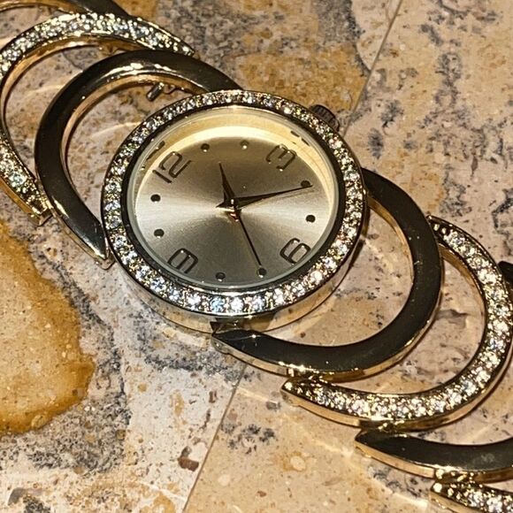 Charter Club gold tone crystal bracelet watch - Picture 5 of 6